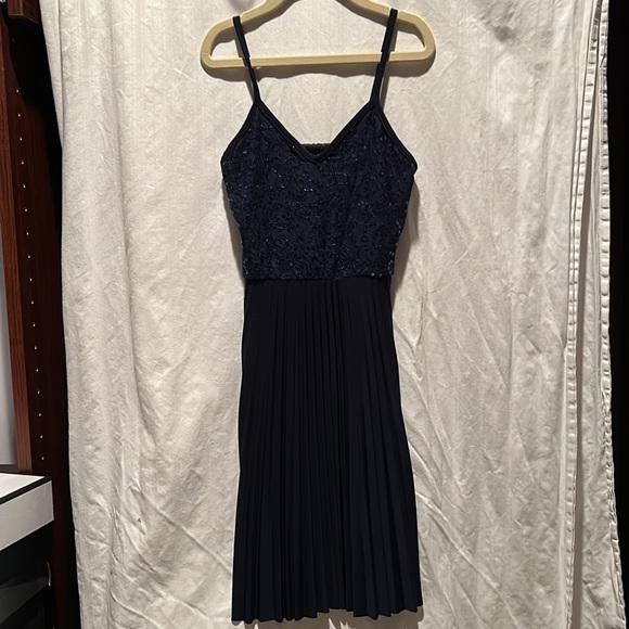 Navy Girls Party Dress - Picture 2 of 2